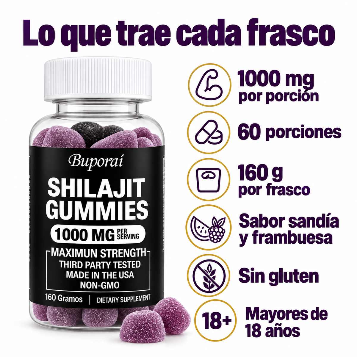 Ficha del frasco de Shilajit