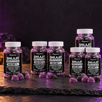 Packs de 1, 2 y 3 frascos de gomitas de Shilajit